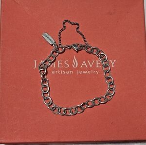James Avery Forged Link Sterling Silver Bracelet Size Small (6.5") Like New.